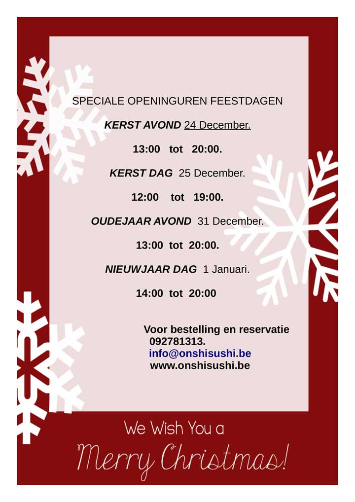 eindejaars openingsuren